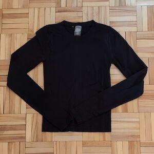 Aritzia Sunday Best Black Sinch Seamless Top Size S